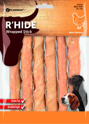 FL R'HIDE KIP WRAPPED STICK 15CM 6ST 180GR