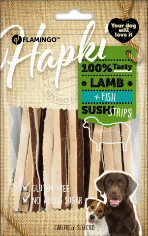 FL HAPKI LAMB & FISH SUSHI STRIPS 85GR