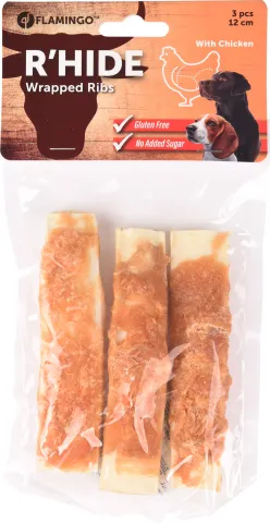 FL R'HIDE CHICKEN WRAPPED RIBS 12CM 3ST 90GR