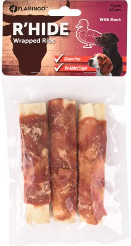 FL R'HIDE DUCK WRAPPED RIBS 12CM 3ST 90GR