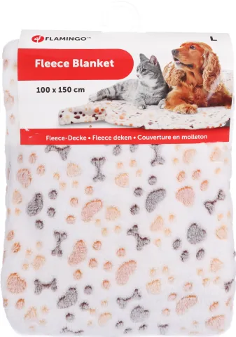 FL FLEECE DEKEN KIKI WIT POOT 100X150