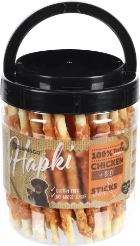 FL R'HIDE STOKJES OMWIKKELD MET KIP 12CM 7/8MM 600GR