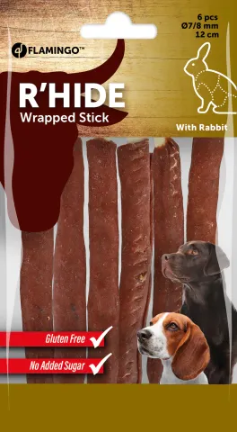 FL R'HIDE STOKJES OMWIKKELD MET KONIJN 7/8MM 12CM 6ST 70GR