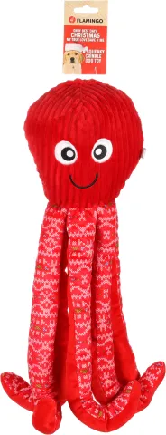 FL DOGTOY KERST OCTOPUS ROOD 16.5X11.4X50.8