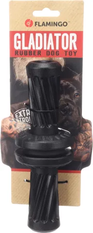 FL DOGTOY GLADIATOR ROLLER ZWART L 22X7.5X7.5