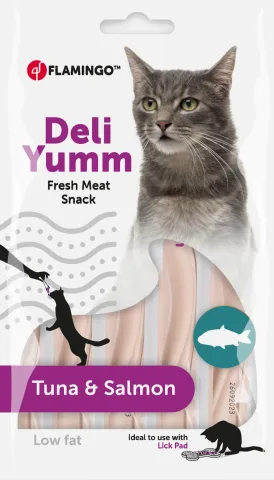 FL DELI YUM MEAT SNACK TUNA+SALMON 14G