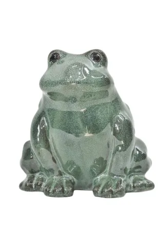 Deco glazed kikker 17.5x16.5x17.5cm