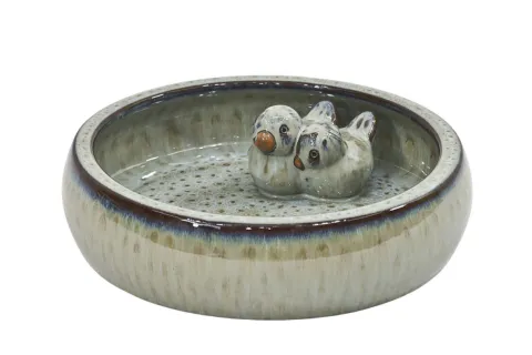 VOGELDRINKBAKJE BLAUWGRIJS 28.5x7.5