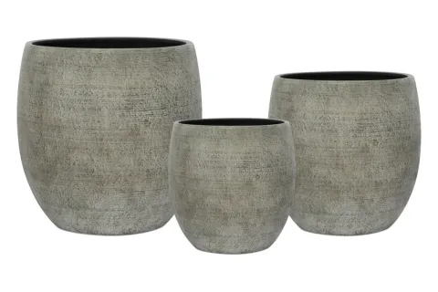 Pot Poly rond bolmodel grijs d30