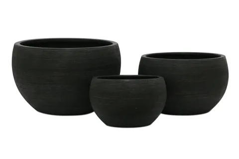 Pot Poly rond schaalmodel zwart d45