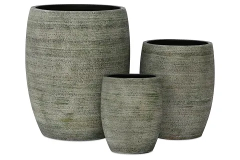 Pot Poly rond hoog model grijs d55