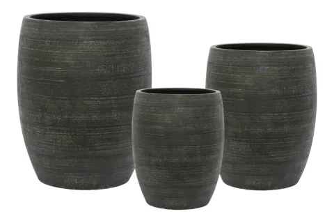 Pot Poly rond hoog model zwart d40