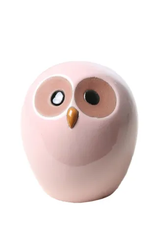 GEGLAZUURDE UIL 18,5 x 17,5 x H20,5 ROZE