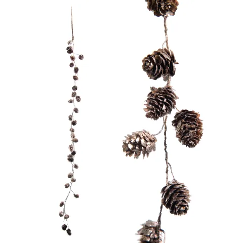 GARLAND PINE CONE 120CM WHITE/GOLD/CHAMPAGNE