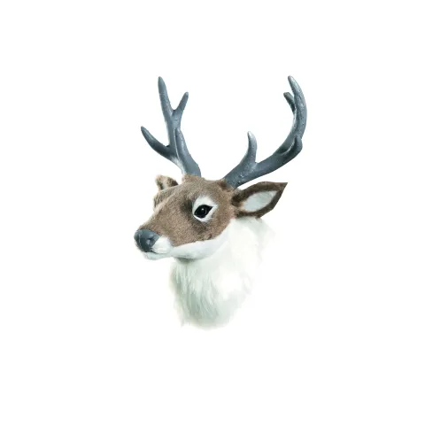 DEER HEAD 18CM BROWN/WHITE