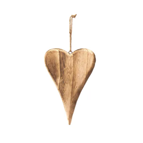 Hanger Heart Wood 25cm
