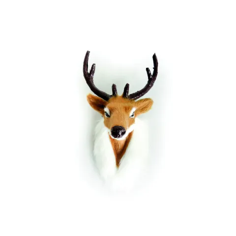 DEER HEAD 13CM BROWN/WHITE