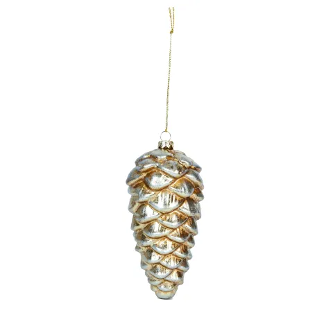 HANGER CHRISTMAS PINECONE 12CM GOLD
