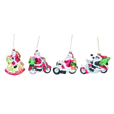 HANGER RIDING SANTA 14CM
