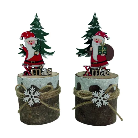 TABLE DECO XMAS 19CM WHITE/RED