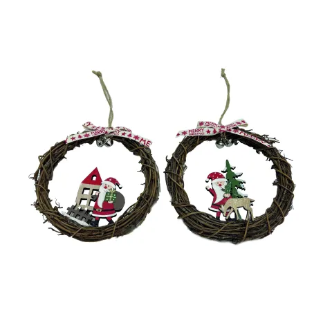 HANGER RATTAN DECO XMAS 15CM