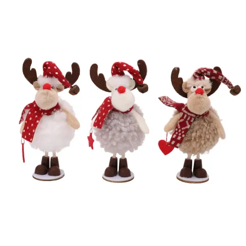 Deer Standing w/Hat 3ass. 24cm