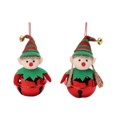 Hanger Xmas Elf w/Bell 2ass.12cm