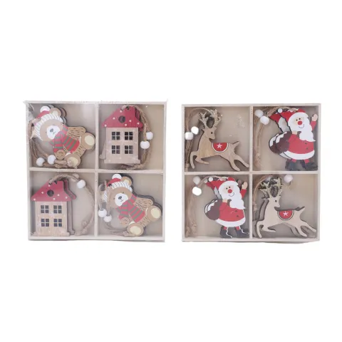 S/8 Hanger Xmas w/FSC In Box  2ass. 13cm