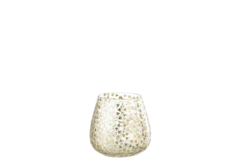 WINDLICHT DRIEHOEK GL TR/GD L (11x11x11cm)