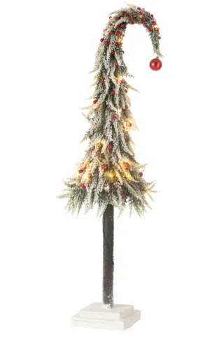 KERSTBM MUTS+LED PL SN GRN/R L (23x23x100cm)