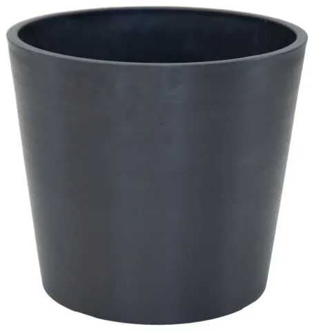 ECOSTONE ROUND POT BLACK D13H12
