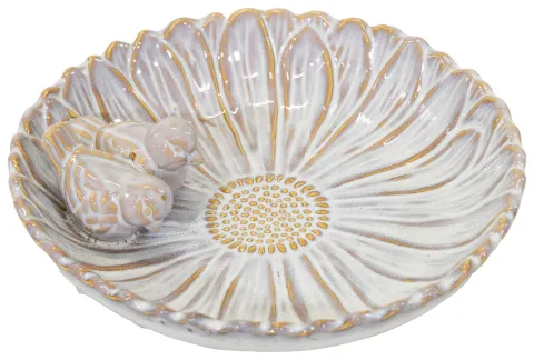 Village BirdBath Flower Pearl D28H6