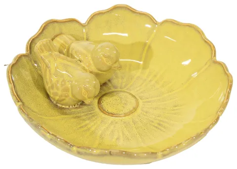 Village BirdBath Flower Mimosa D23H6