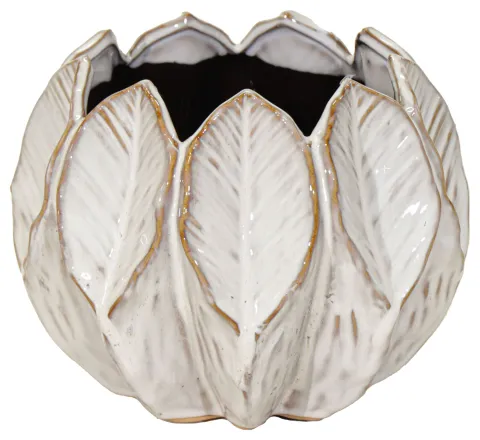 IDA BOWL POT WHITE D28H22