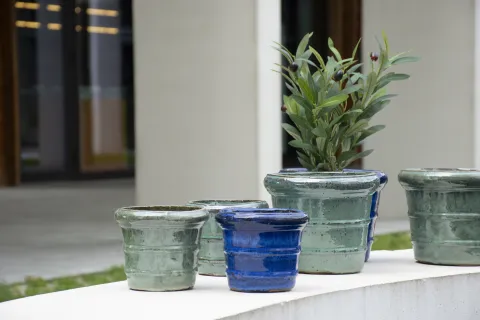 Glazed Donatello d16cm h13cm ocean blue