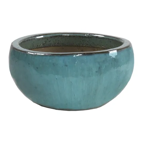 Glazed ronde schaal d29cm h14,5cm ocean blue