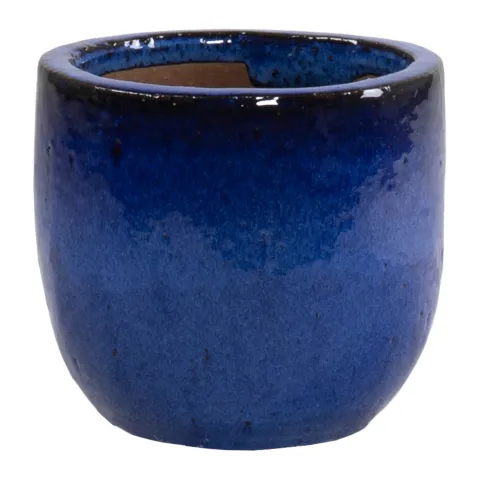 Glazed eggpot d15cm h13cm blue