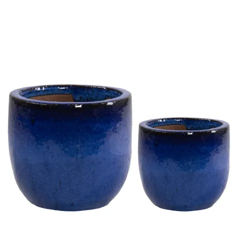 Glazed eggpot d20cm h18cm blue