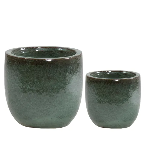 Glazed eggpot d20cm h18cm jade