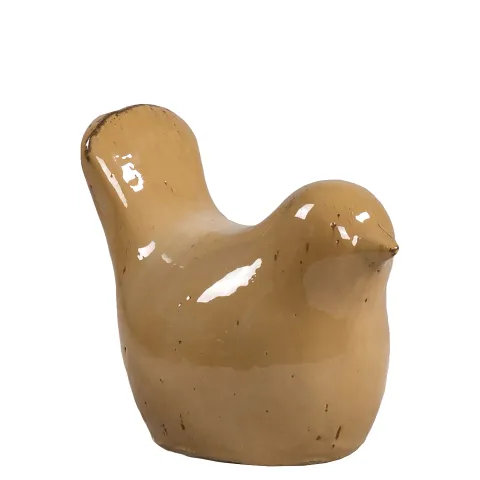 Deco vogel l26cm w15cm h22cm beige