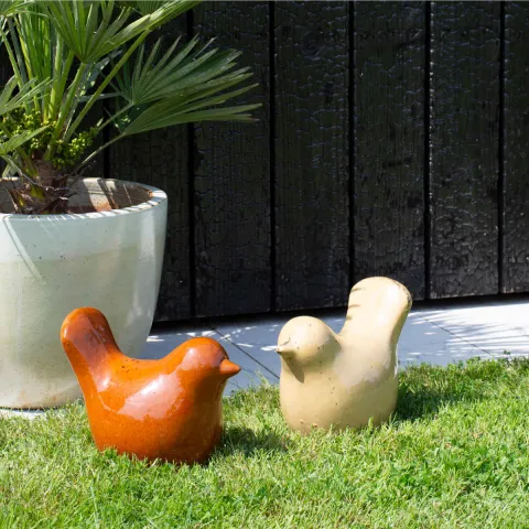 Deco vogel l26cm w15cm h22cm beige