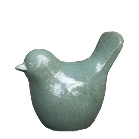 Deco vogel l26cm w15cm h22cm jade