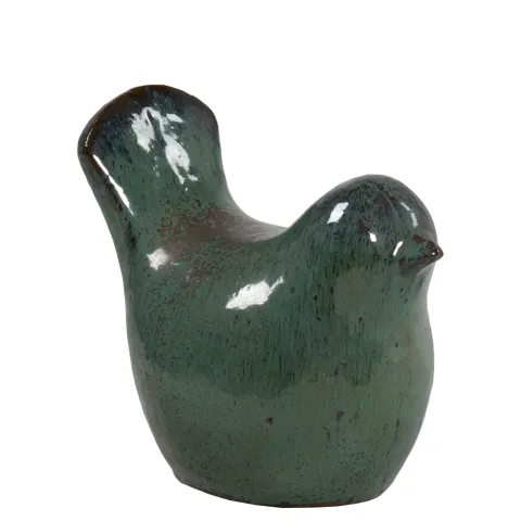 Deco vogel l26cm w15cm h22cm ocean blue