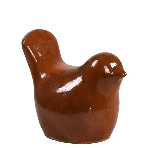 Deco vogel l26cm w15cm h22cm rust