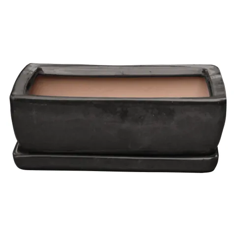 Glazed bonsai l32,8cm w21,5cm h10cm shiny black