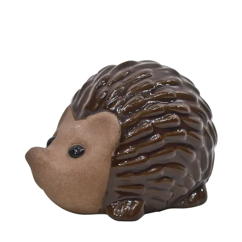 Deco glazed egel l12cm w8cm h8cm shiny brown