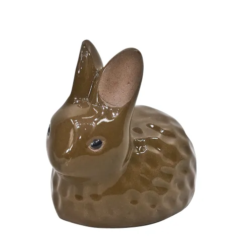 Deco glazed konijn l10cm w7cm h9cm chocolate