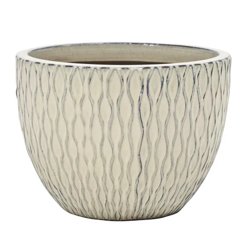 Glazed ronde pot d25cm h19cm steamed cream