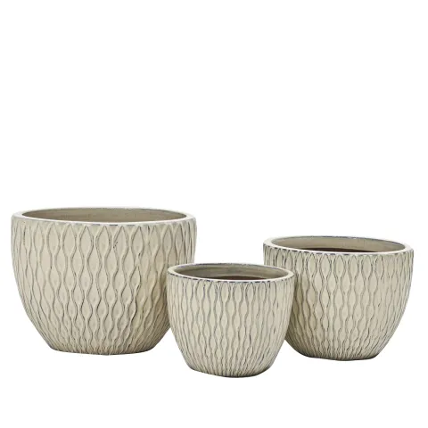 Glazed ronde pot d25cm h19cm steamed cream